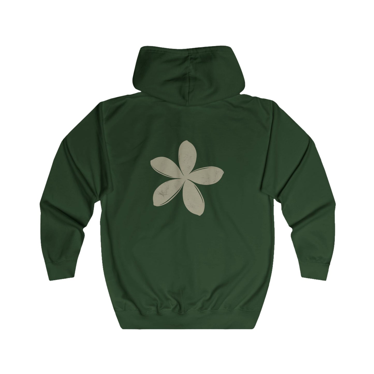 FIRST PRESS - HUMAN EDITION - UNISEX RELAXED ZIP HOODIE - "Ghost Flower"