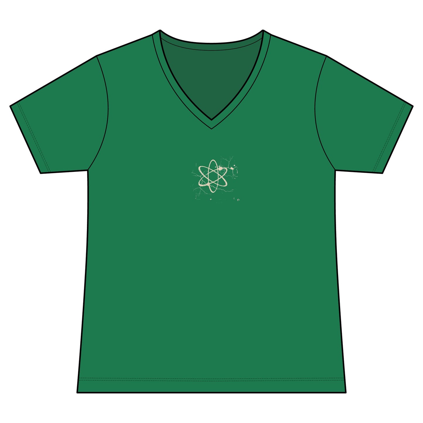 FIRST PRESS - HUMAN EDITION - WOMEN'S V-NECK TEE - "Underground Physics"