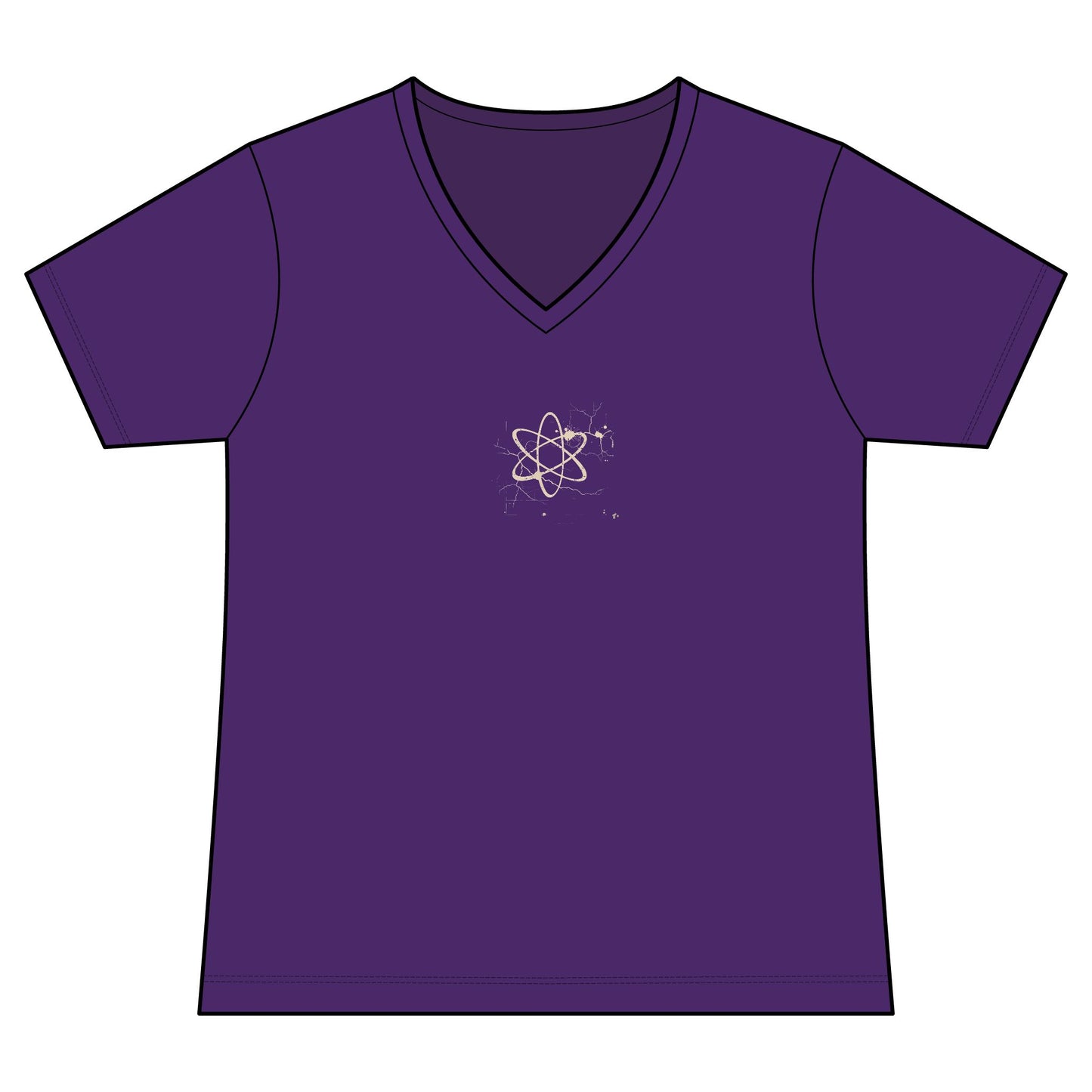 FIRST PRESS - HUMAN EDITION - WOMEN'S V-NECK TEE - "Underground Physics"