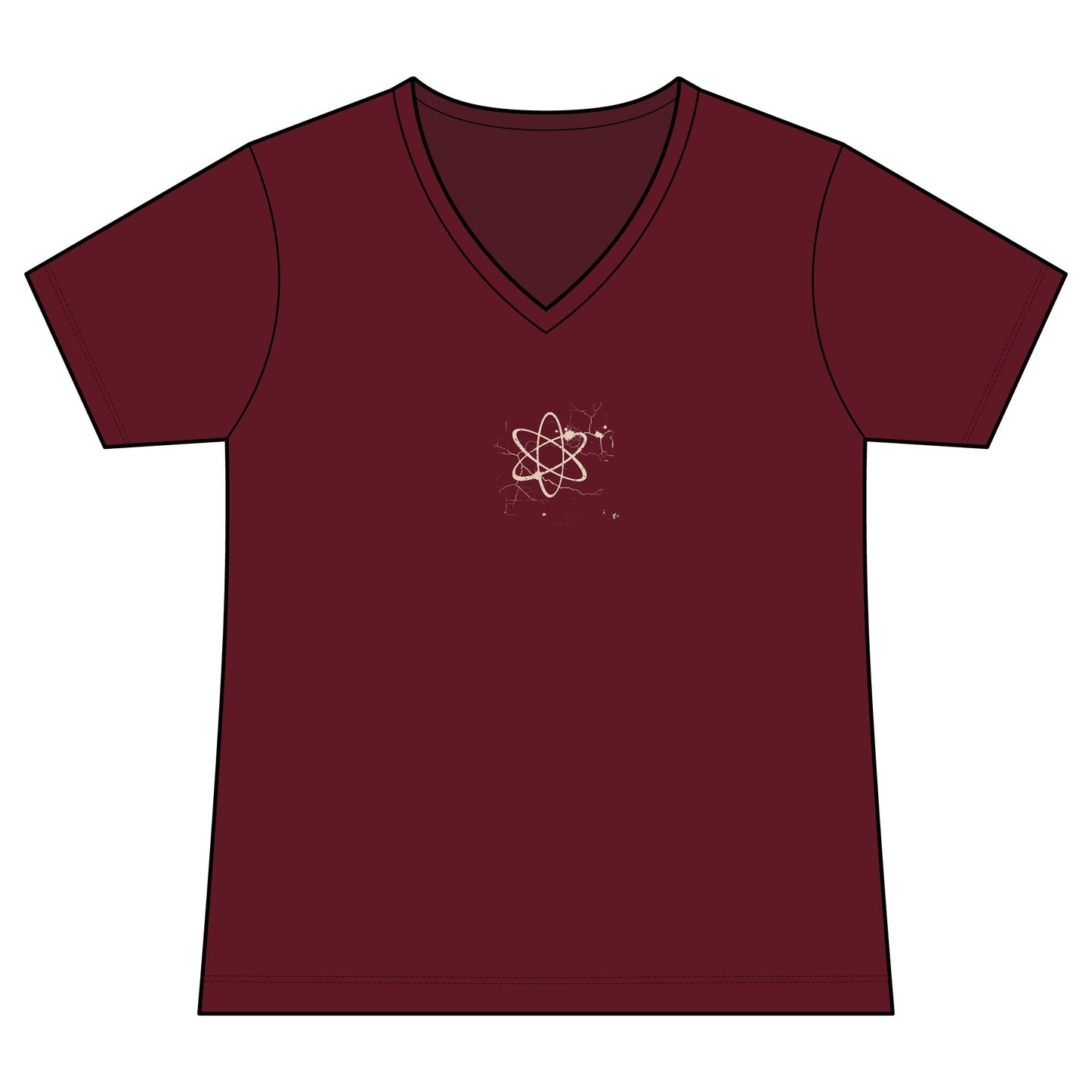 FIRST PRESS - HUMAN EDITION - WOMEN'S V-NECK TEE - "Underground Physics"