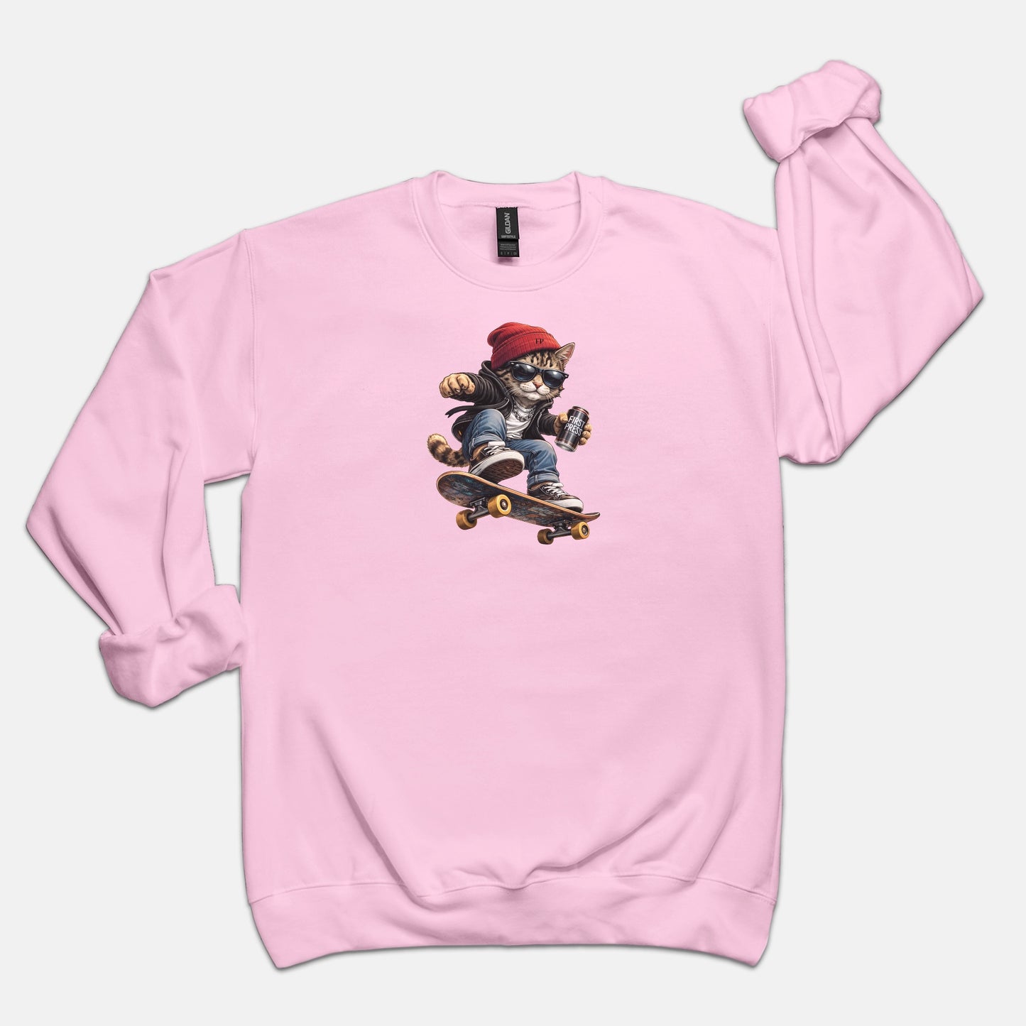 FIRST PRESS - HUMAN EDITION - UNISEX CREWNECK SWEATSHIRT - "Street Cat"