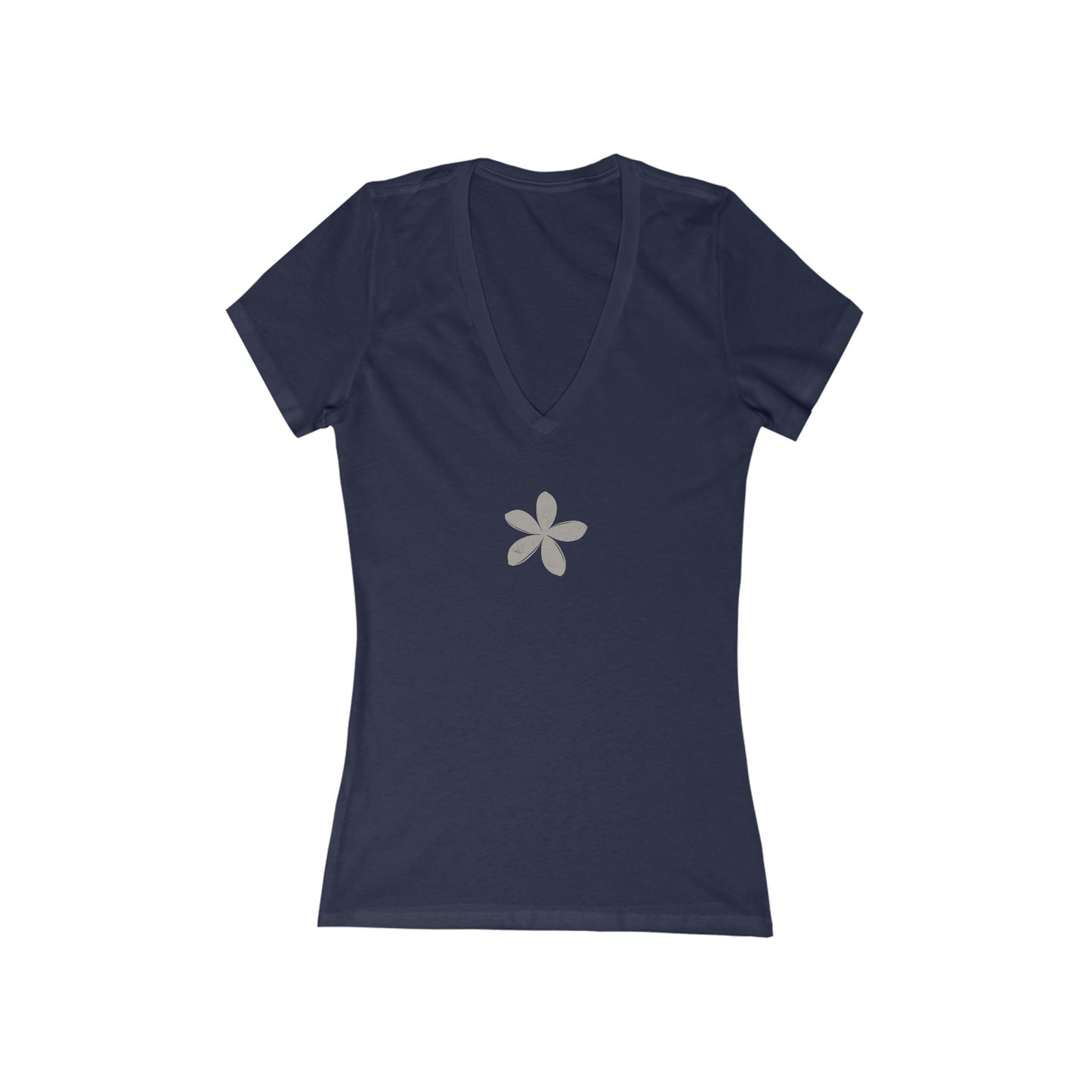 FIRST PRESS - HUMAN EDITION - WOMEN'S DEEP V-NECK TEE -  "Ghost Flower"