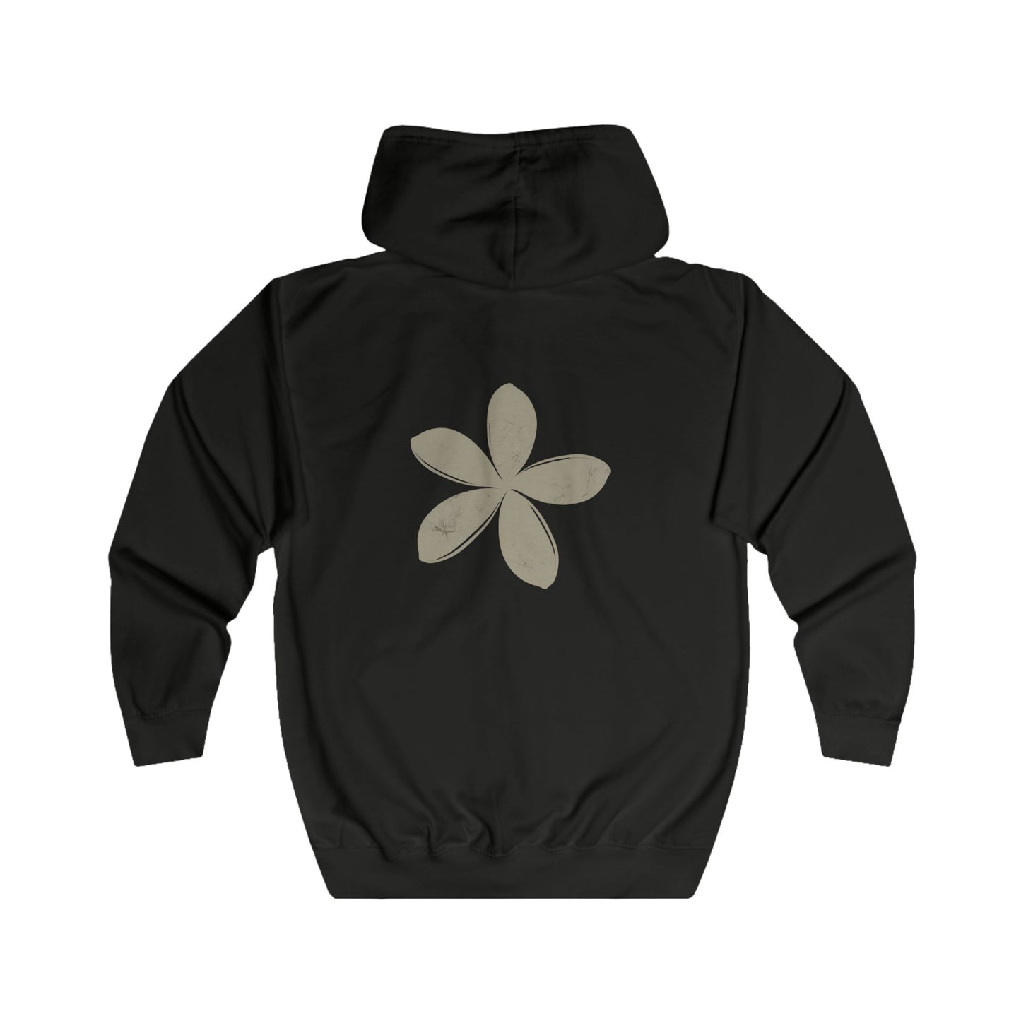 FIRST PRESS - HUMAN EDITION - UNISEX RELAXED ZIP HOODIE - "Ghost Flower"