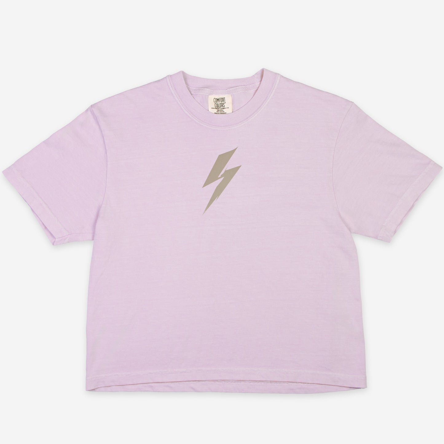 FIRST PRESS - HUMAN EDITION - WOMEN'S CROPPED BOXY TEE - "Quiet Bolt"