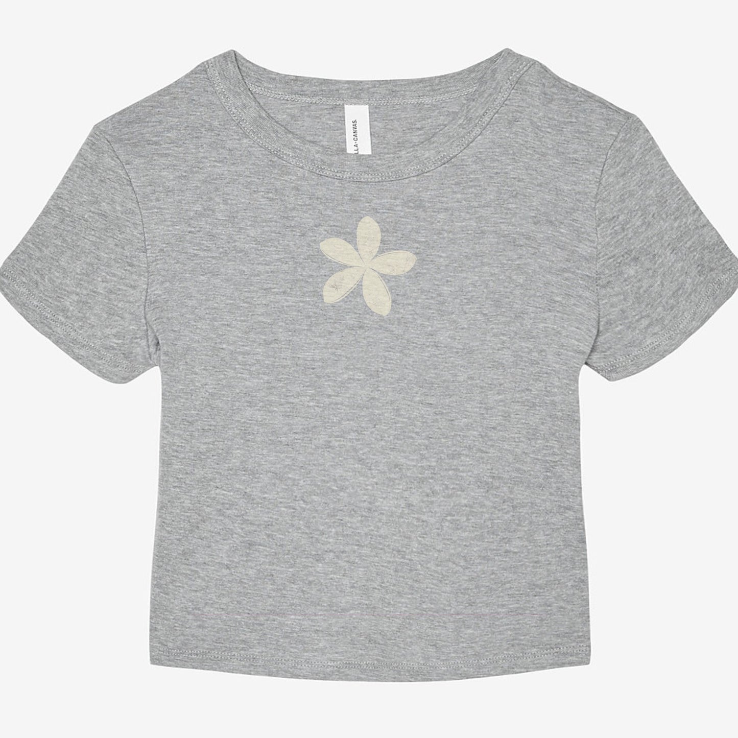 FIRST PRESS - HUMAN EDITION - WOMEN'S MICRO RIB BABY TEE - "Ghost Flower"