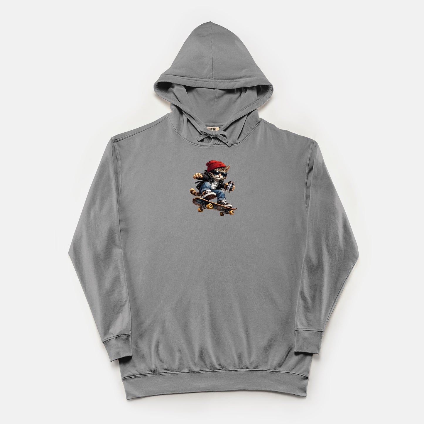 FIRST PRESS - HUMAN EDITION - UNISEX LIGHTWEIGHT HOODED SWEATSHIRT - "Street Cat"