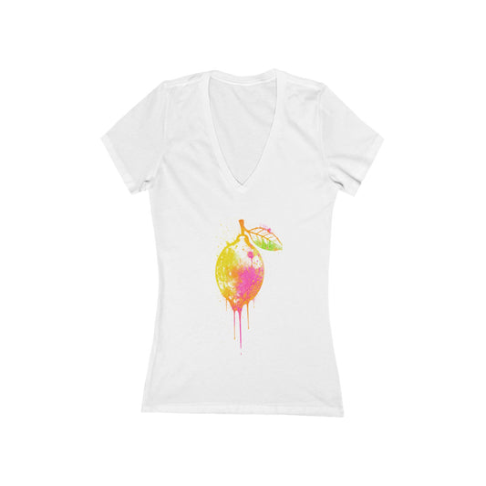 FIRST PRESS - HUMAN EDITION - WOMEN'S DEEP V-NECK TEE - "Blissfully Untamed"