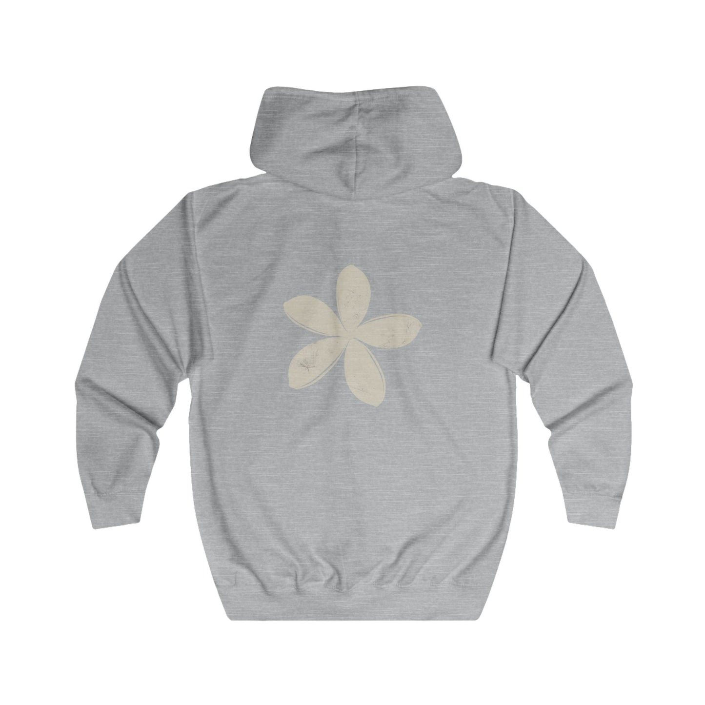 FIRST PRESS - HUMAN EDITION - UNISEX RELAXED ZIP HOODIE - "Ghost Flower"