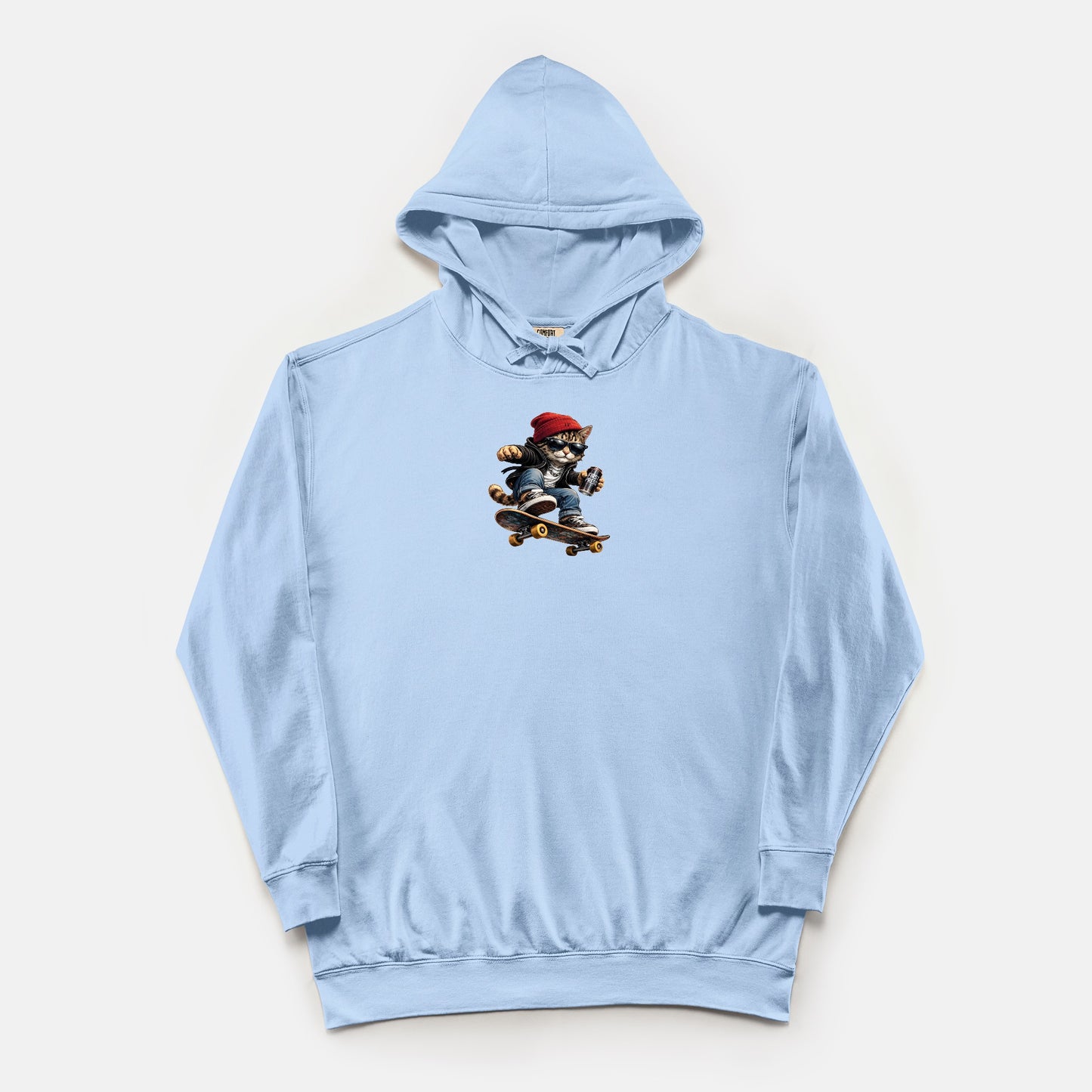 FIRST PRESS - HUMAN EDITION - UNISEX LIGHTWEIGHT HOODED SWEATSHIRT - "Street Cat"