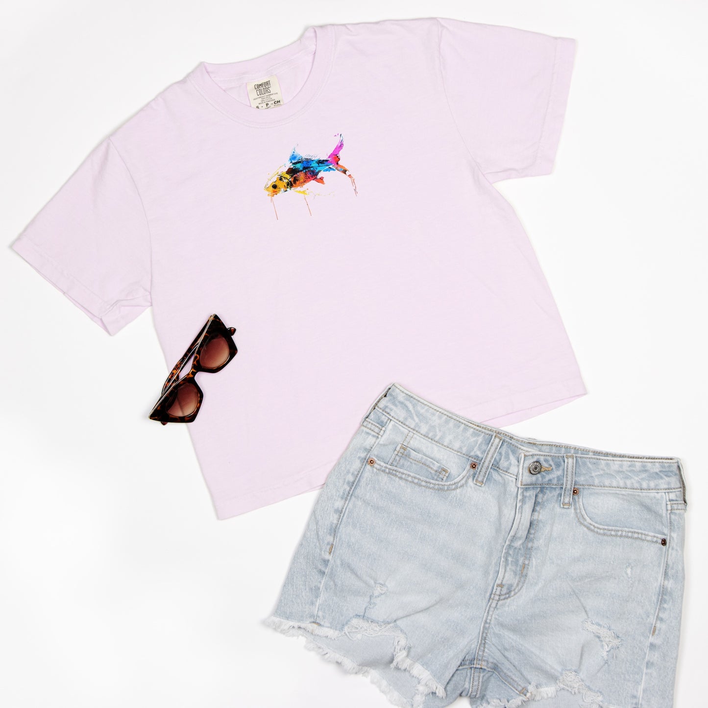 FIRST PRESS - HUMAN EDITION - WOMEN'S CROPPED BOXY TEE - "Wild Current"