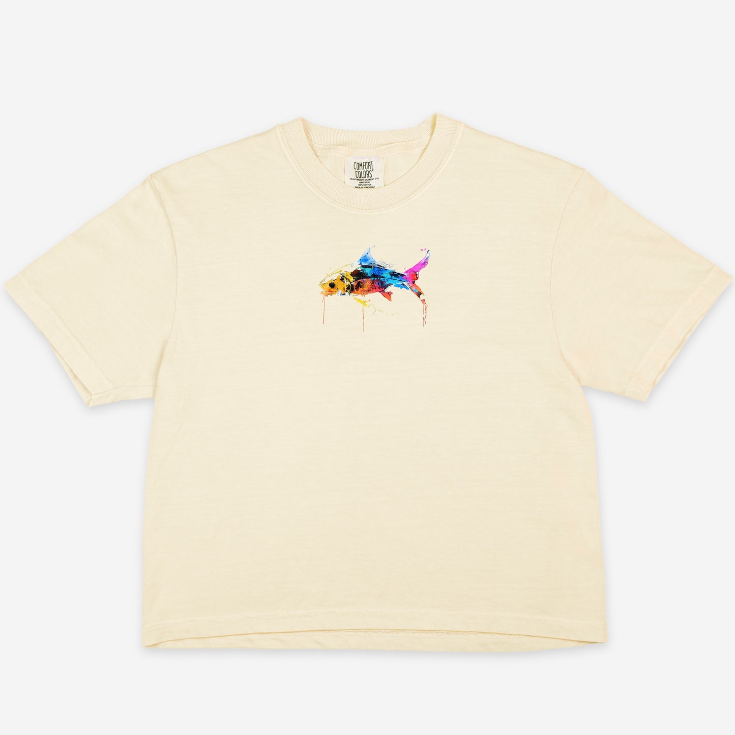 FIRST PRESS - HUMAN EDITION - WOMEN'S CROPPED BOXY TEE - "Wild Current"