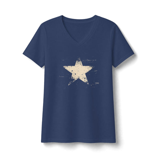 FIRST PRESS - HUMAN EDITION - WOMEN'S V-NECK TEE - "Analog Star"
