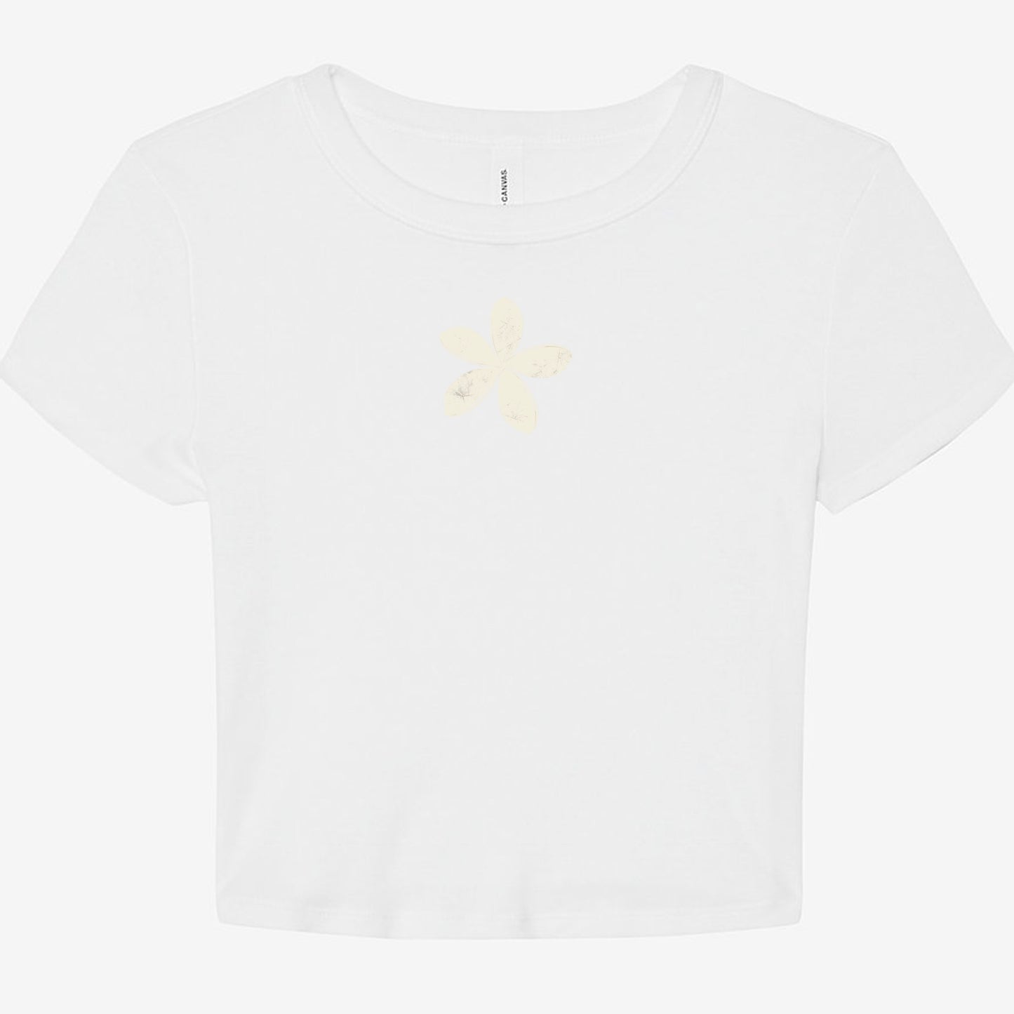 FIRST PRESS - HUMAN EDITION - WOMEN'S MICRO RIB BABY TEE - "Ghost Flower"