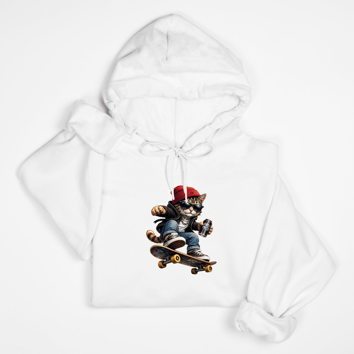 FIRST PRESS - HUMAN EDITION - UNISEX SWEATSHIRT HOODIE - "Street Cat"