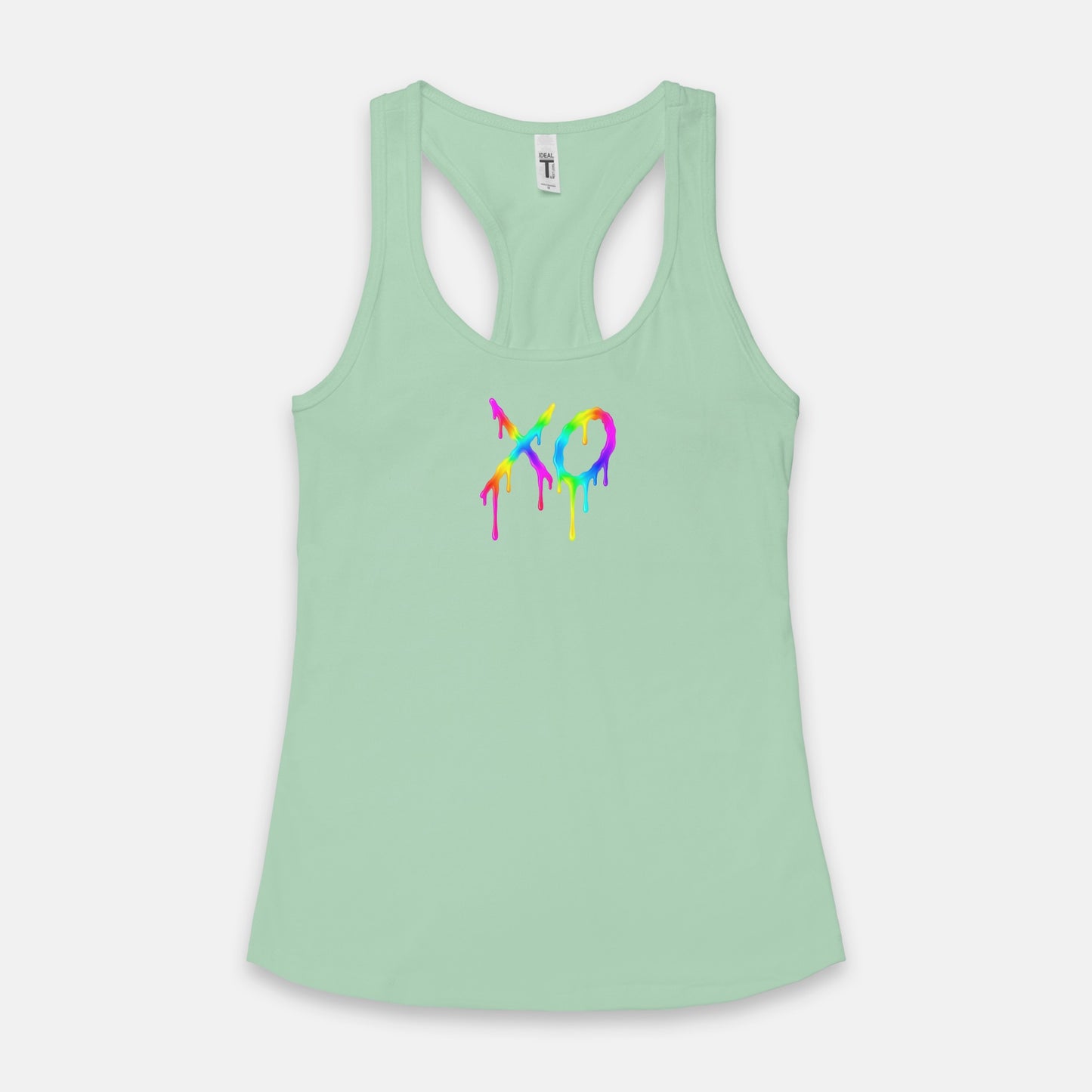FIRST PRESS - HUMAN EDITION - WOMEN'S RACERBACK TANK TOP - "Neon XO"