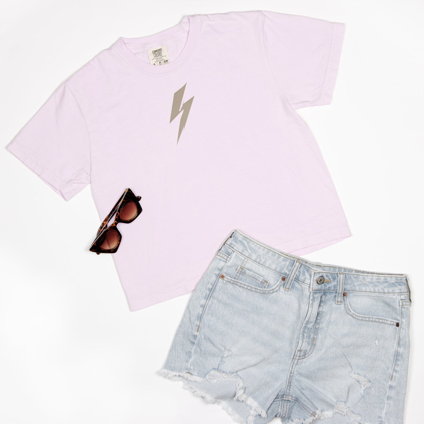 FIRST PRESS - HUMAN EDITION - WOMEN'S CROPPED BOXY TEE - "Quiet Bolt"