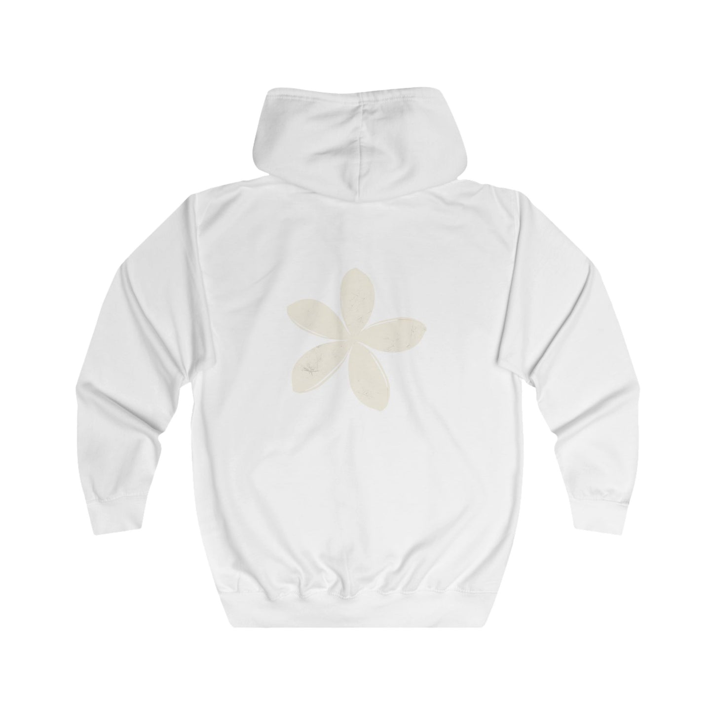 FIRST PRESS - HUMAN EDITION - UNISEX RELAXED ZIP HOODIE - "Ghost Flower"
