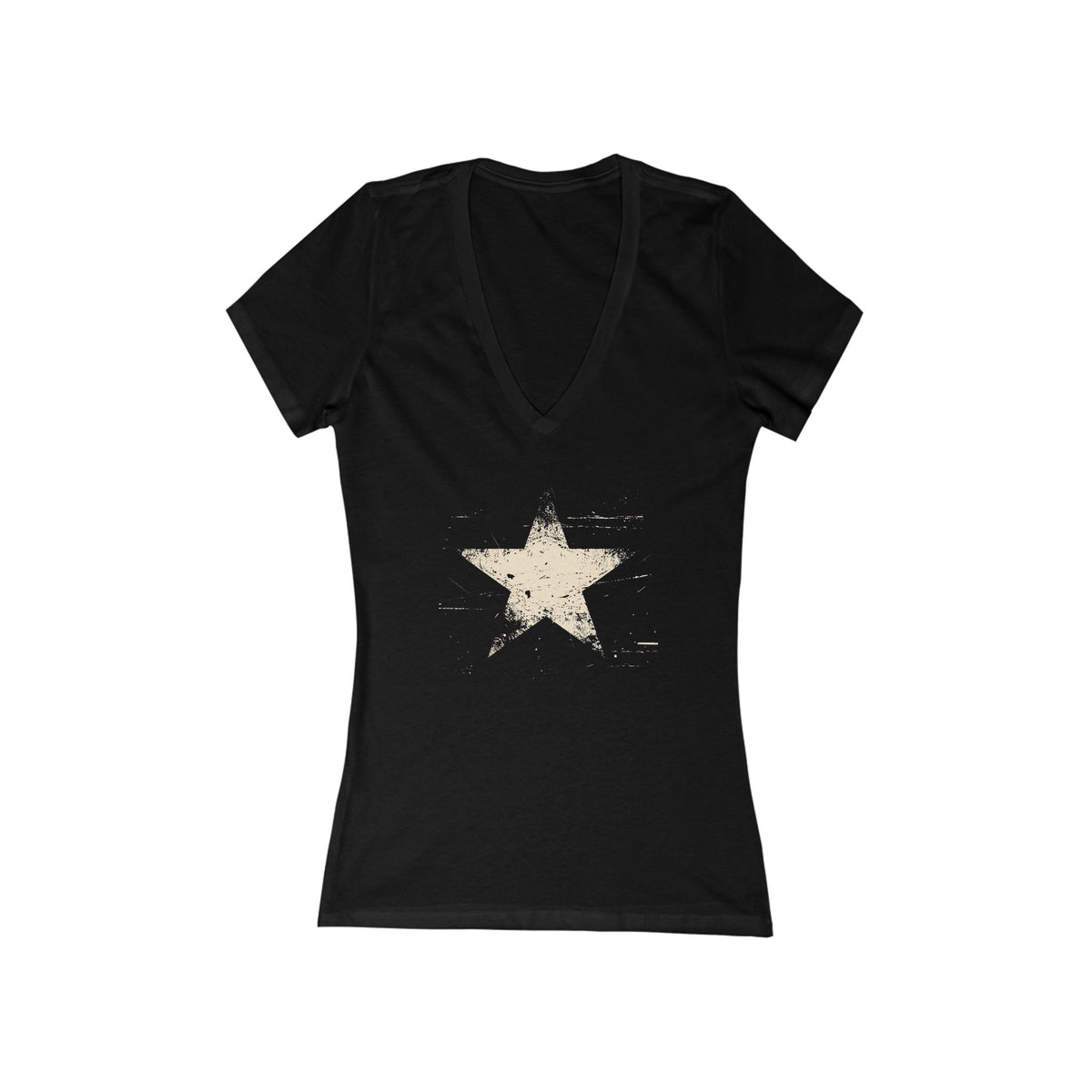 FIRST PRESS - HUMAN EDITION - WOMEN'S DEEP V-NECK TEE - "Analog Star"