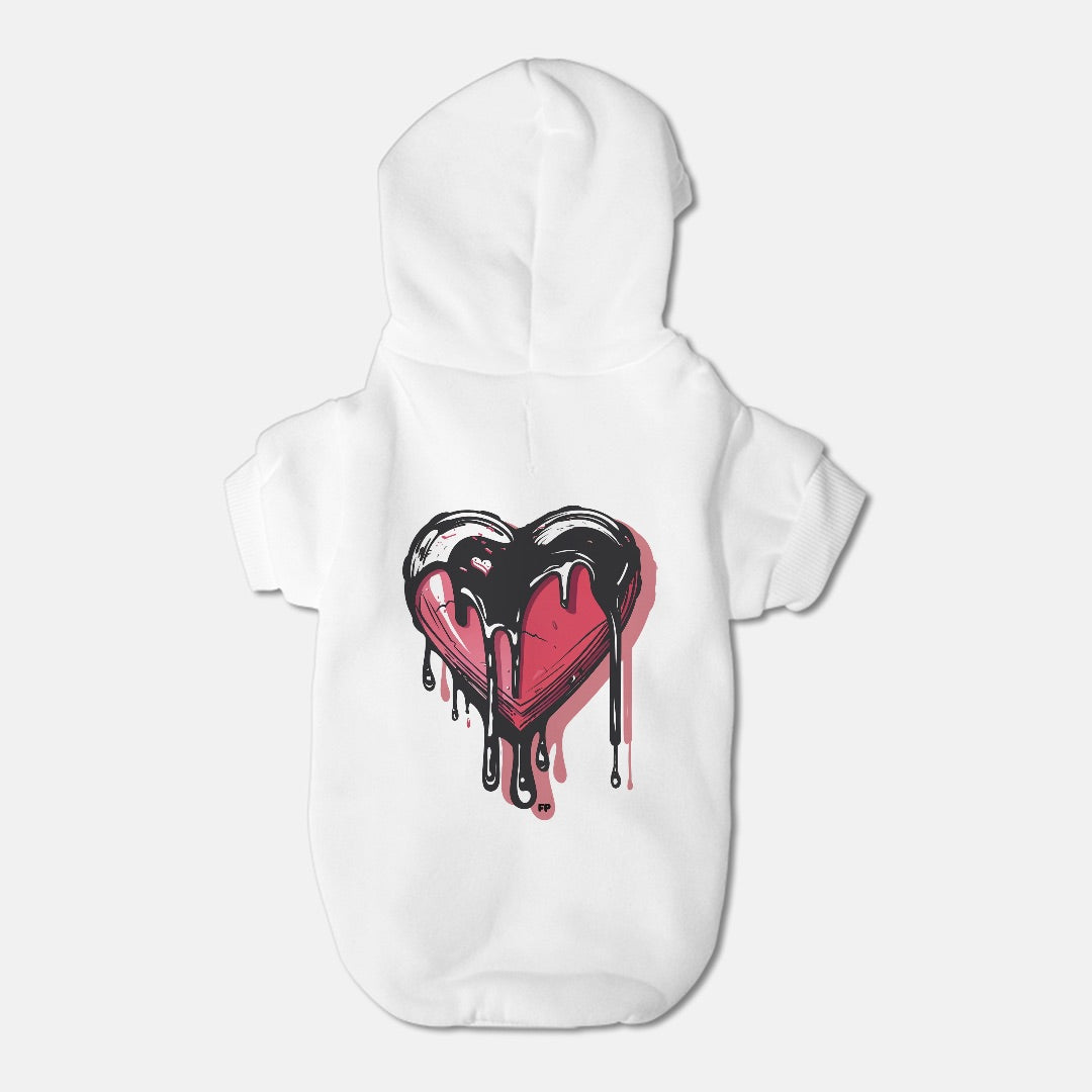 FIRST PRESS - PETS - Drawstring Luxury Hoodie - "Melting Heart"
