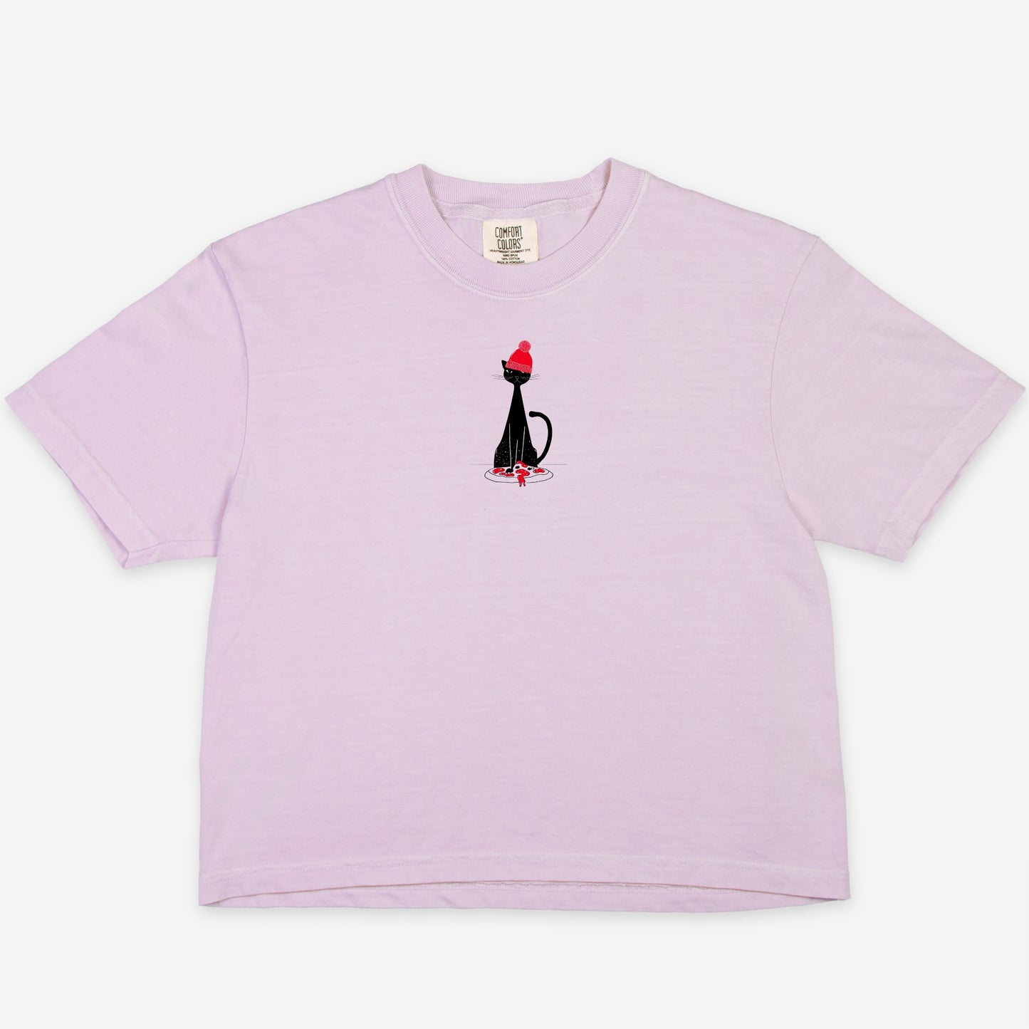 FIRST PRESS - HUMAN EDITION - WOMEN'S CROPPED BOXY TEE - "Pizza Heist"