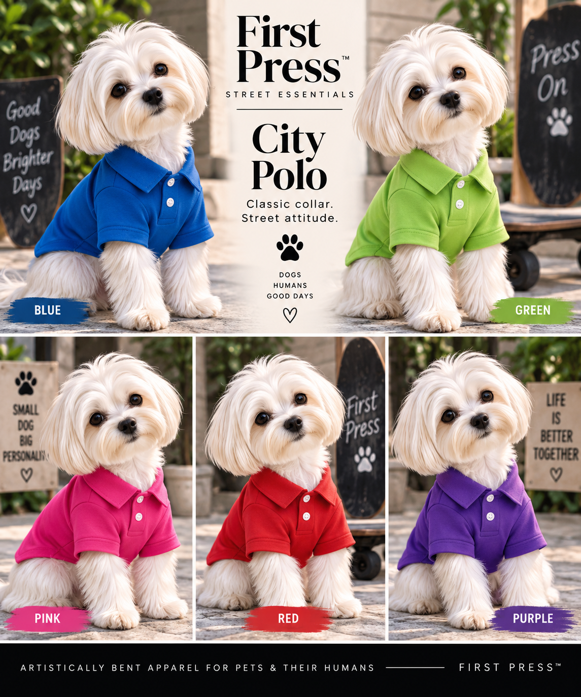 FIRST PRESS - PETS - STREET ESSENTIALS TEES + COLLARS - First Press™ City Polo