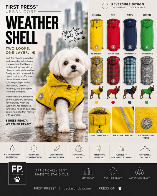 FIRST PRESS - PETS - URBAN CORE ADVENTURE COLLECTION - Reversible Weather Shell