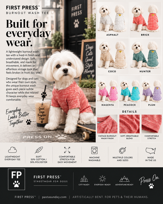 FIRST PRESS - PETS - TEES - Burnout Washed Tee