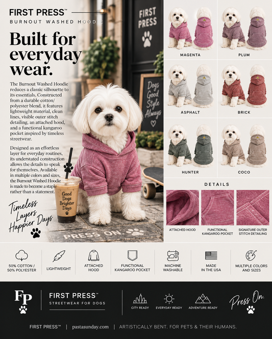 FIRST PRESS - PETS - URBAN CORE COLLECTION - Burnout Washed Hoodie