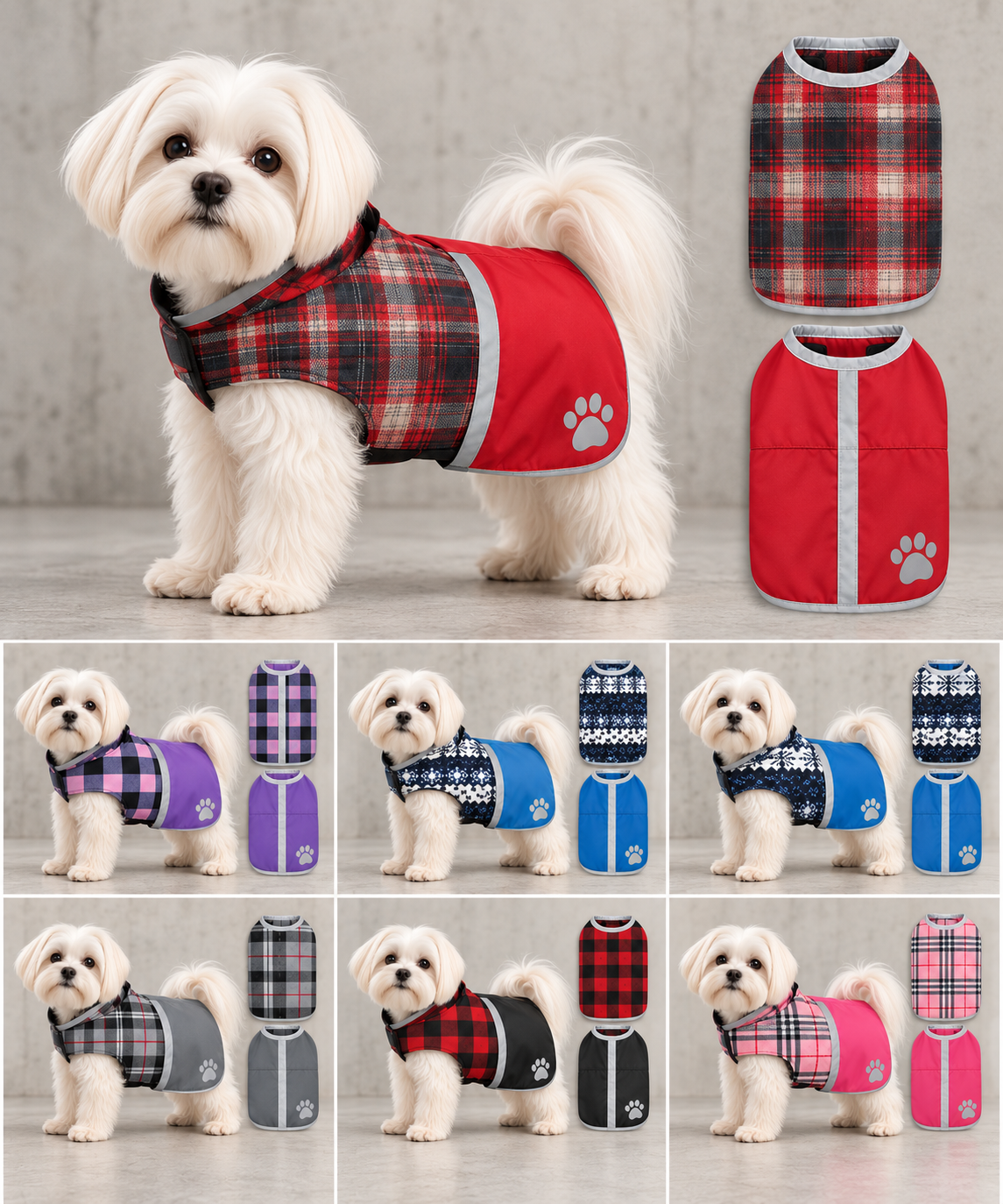 FIRST PRESS - PETS - URBAN CORE COLLECTION - Nor'Easter Reversible Coat by Zack & Zoey