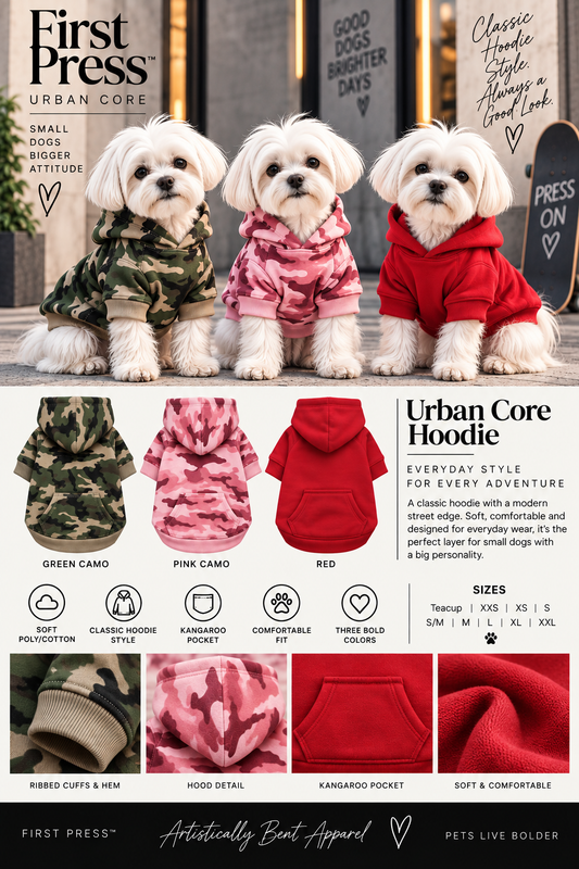 FIRST PRESS - PETS - URBAN CORE COLLECTION - First Press™ Urban Core Camo Hoodie