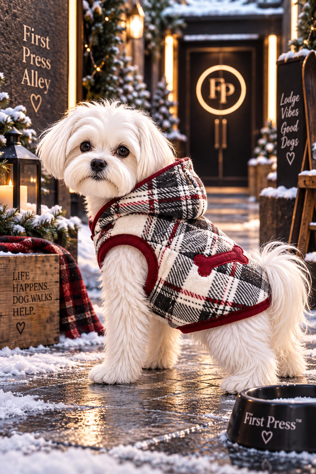 FIRST PRESS - PETS - URBAN CORE COLLECTION - First Press™ Luxe Lodge Fleece Blanket Hoodie