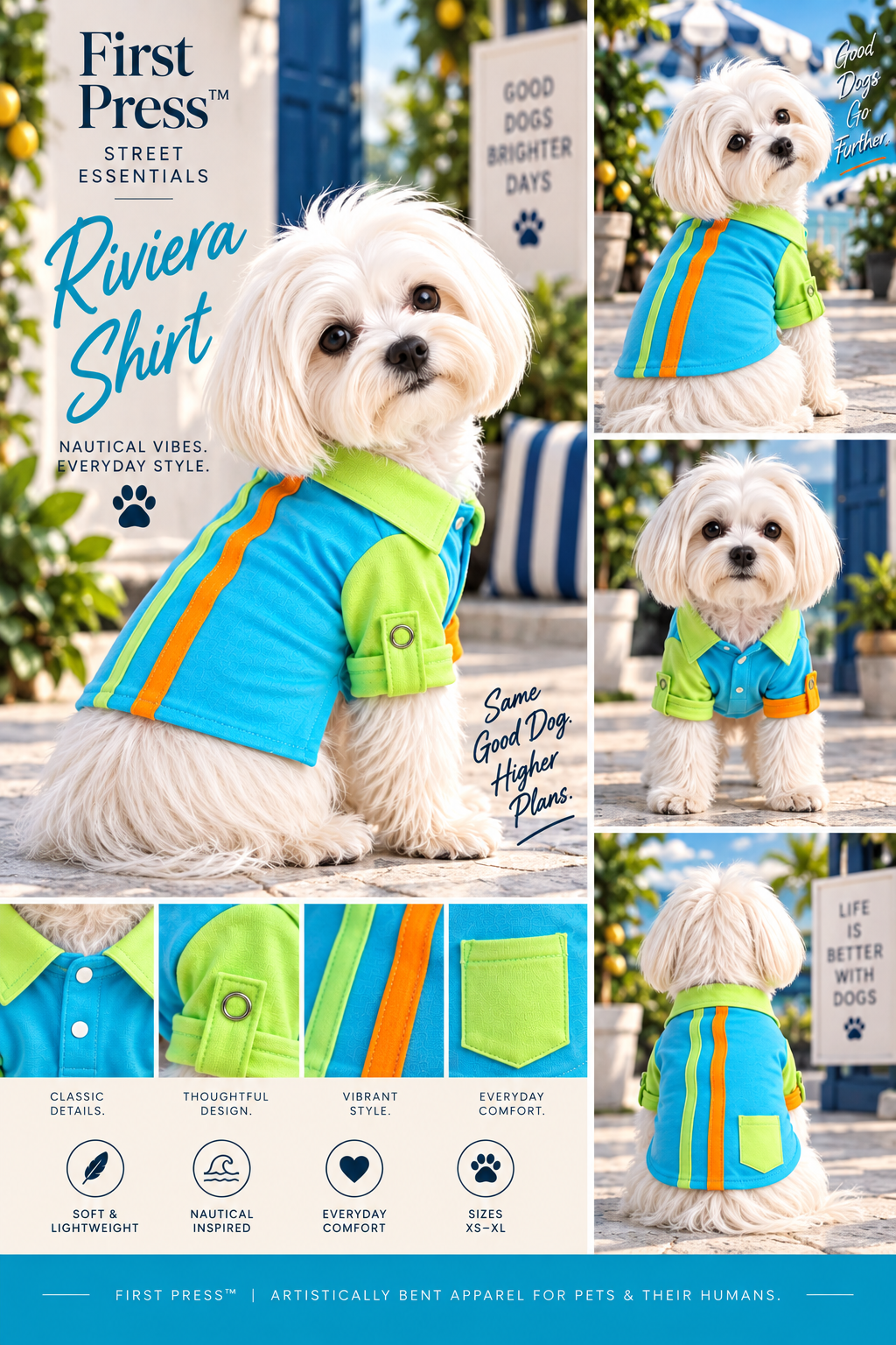 FIRST PRESS - PETS - STREET ESSENTIALS TEES + COLLARS - First Press™ Riviera Shirt