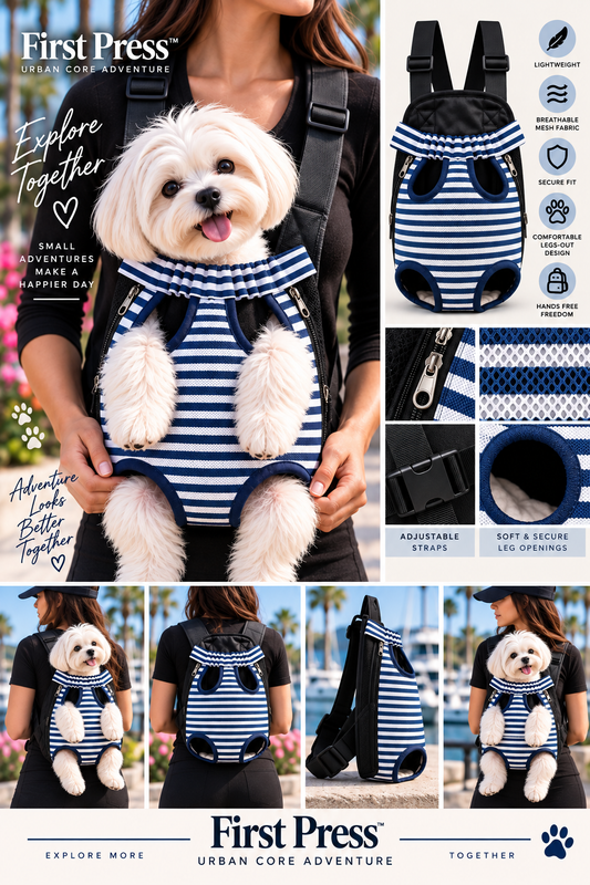 FIRST PRESS - PETS - URBAN CORE ADVENTURE COLLECTION - First Press™ Urban Core Adventure Carrier Coastal Stripe