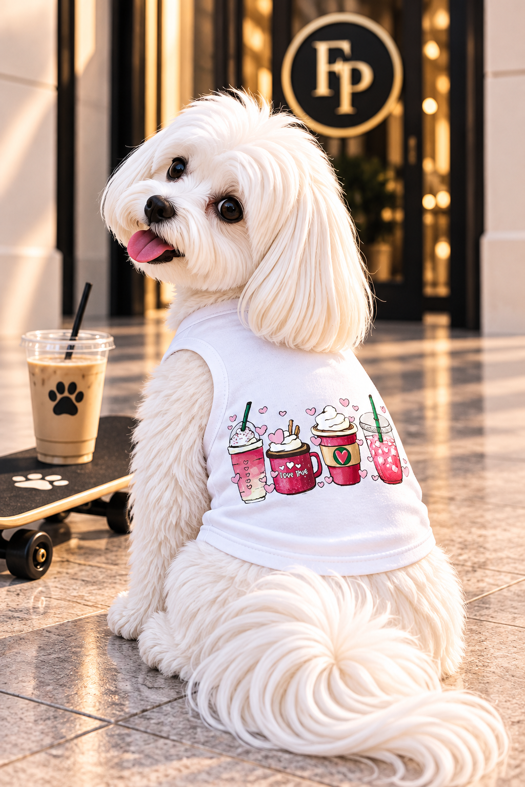 FIRST PRESS - PETS - STREET ESSENTIALS TEES + COLLARS - First Press™ Coffee Date Tee - Pack Of: 1 | Style: Tee