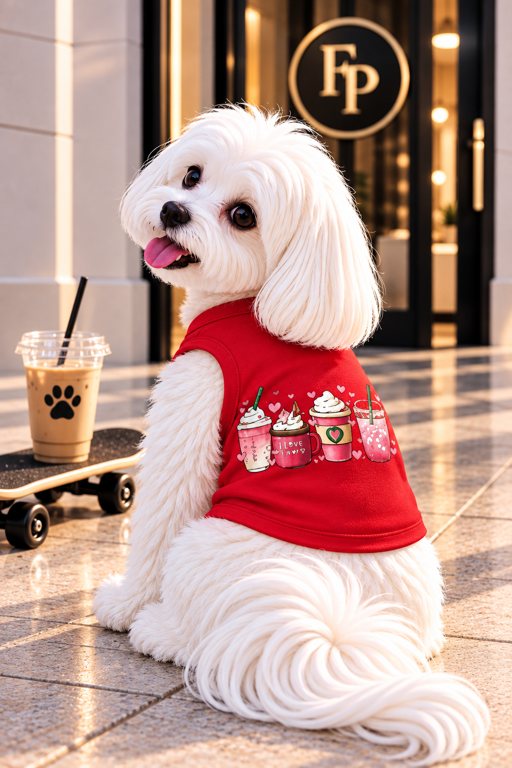 FIRST PRESS - PETS - STREET ESSENTIALS TEES + COLLARS - First Press™ Coffee Date Tee - Pack Of: 1 | Style: Tee