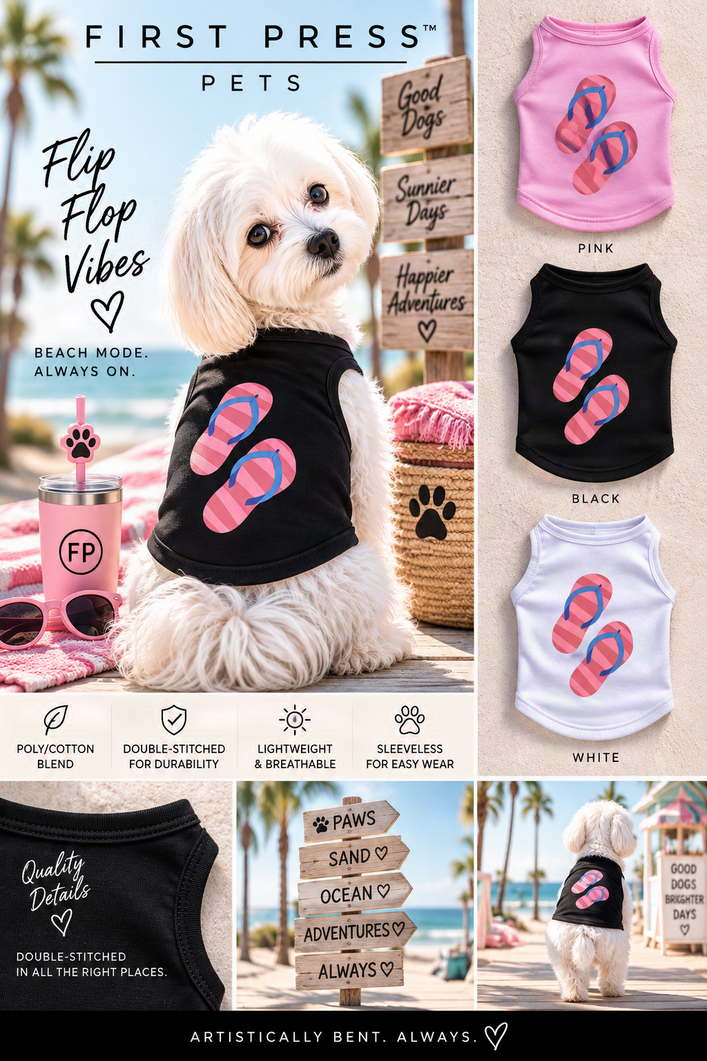 FIRST PRESS - PETS - STREET ESSENTIALS TEES + COLLARS - Flip Flop Tank