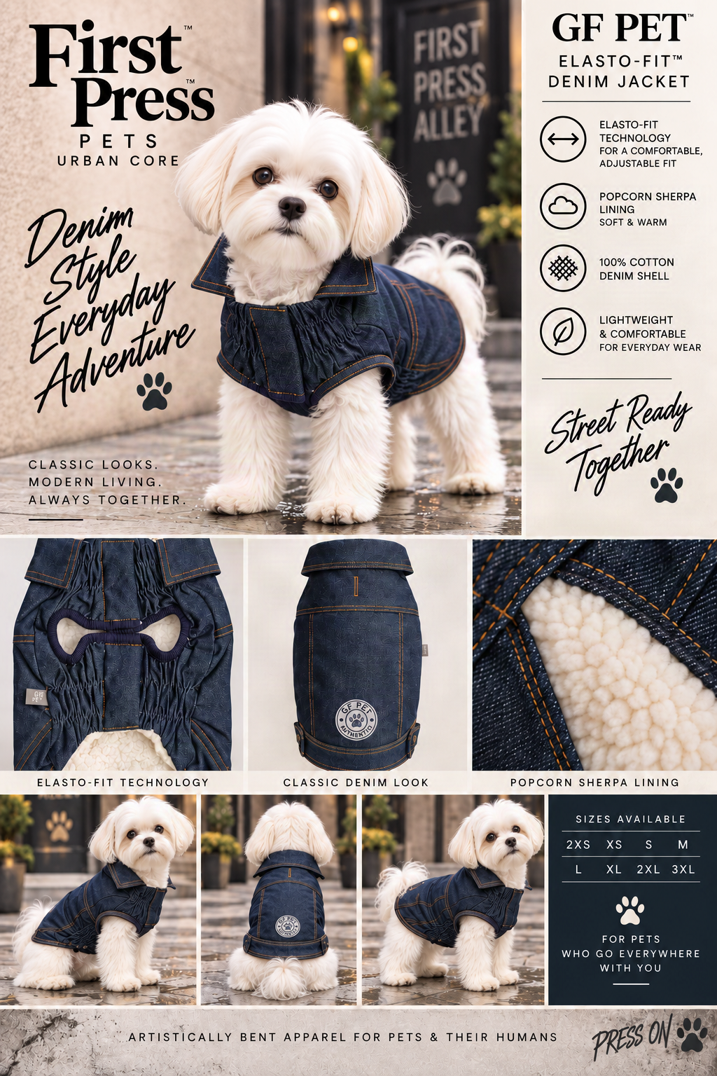 FIRST PRESS - PETS - URBAN CORE ADVENTURE COLLECTION - Denim Jacket