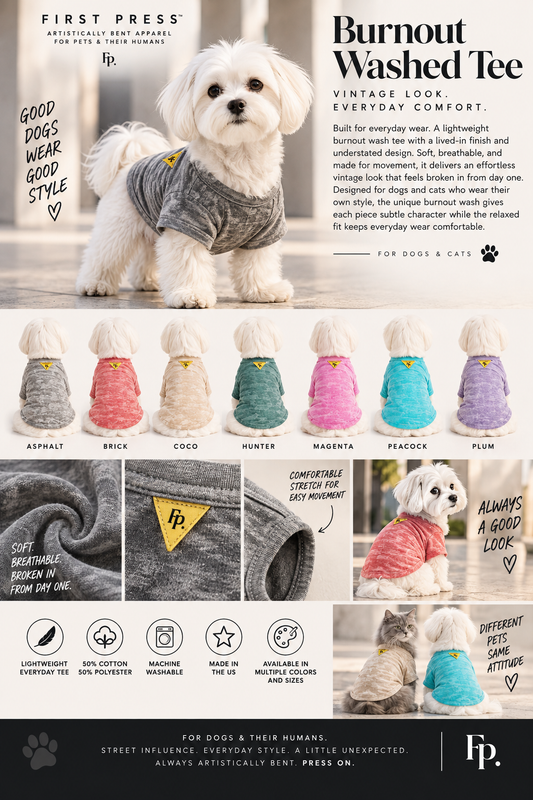 FIRST PRESS - PETS - TEES - Burnout Washed Tee