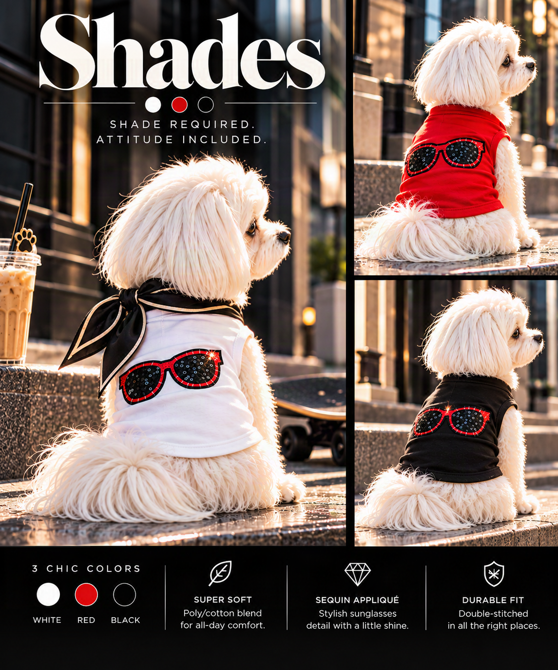 FIRST PRESS - PETS - STREET ESSENTIALS TEES + SHIRTS - Shades Tee