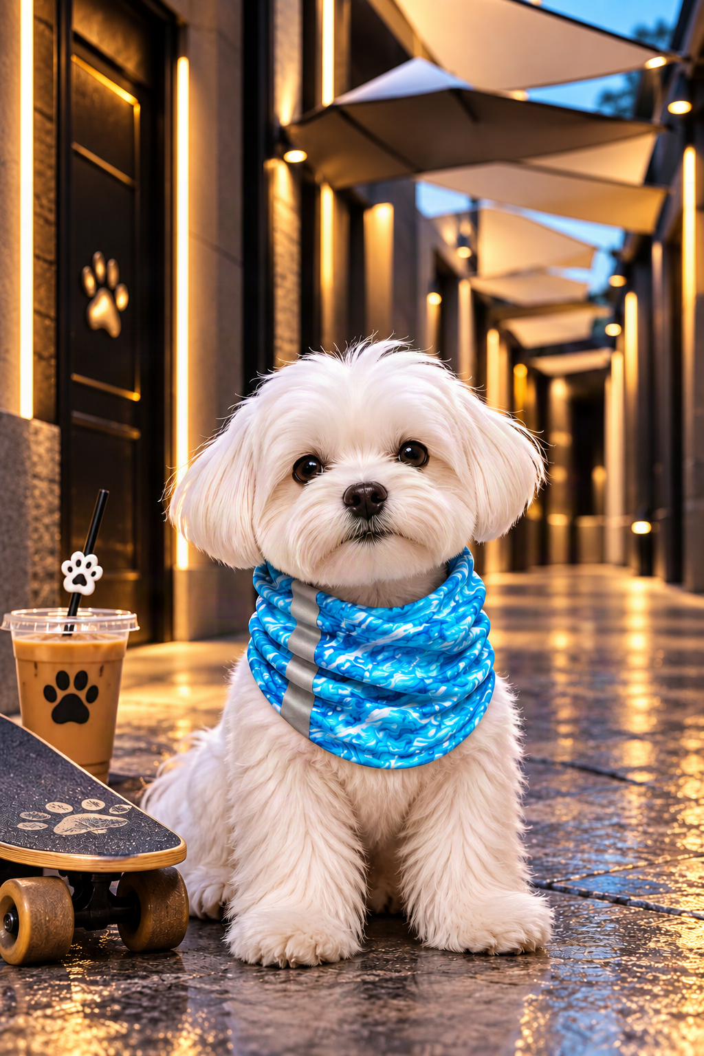 FIRST PRESS - PETS - BANDANAS & SCRUFFS - Liquid Blue Pup Scruff