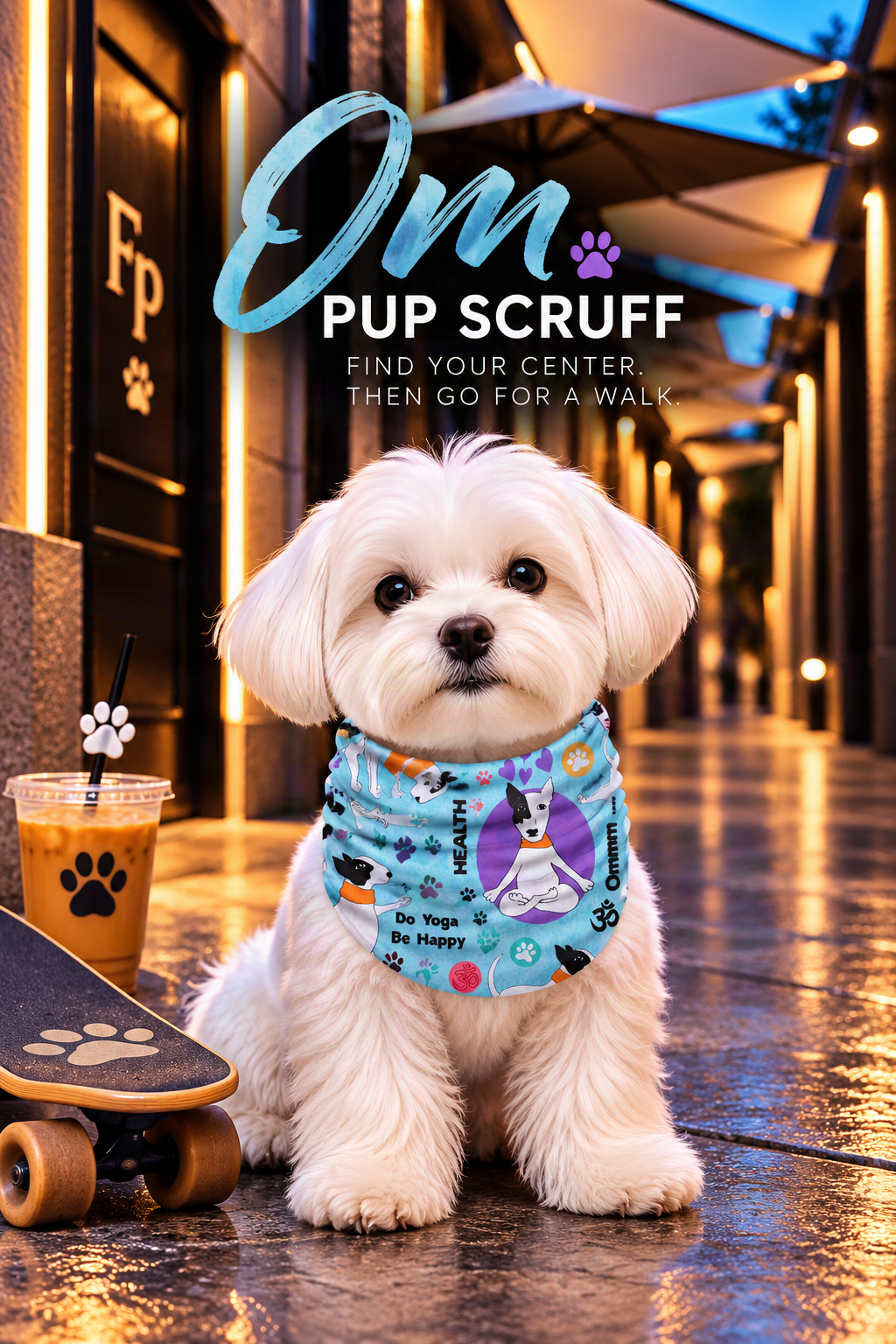 FIRST PRESS - PETS - BANDANAS & SCRUFFS - Om Pup Scruff