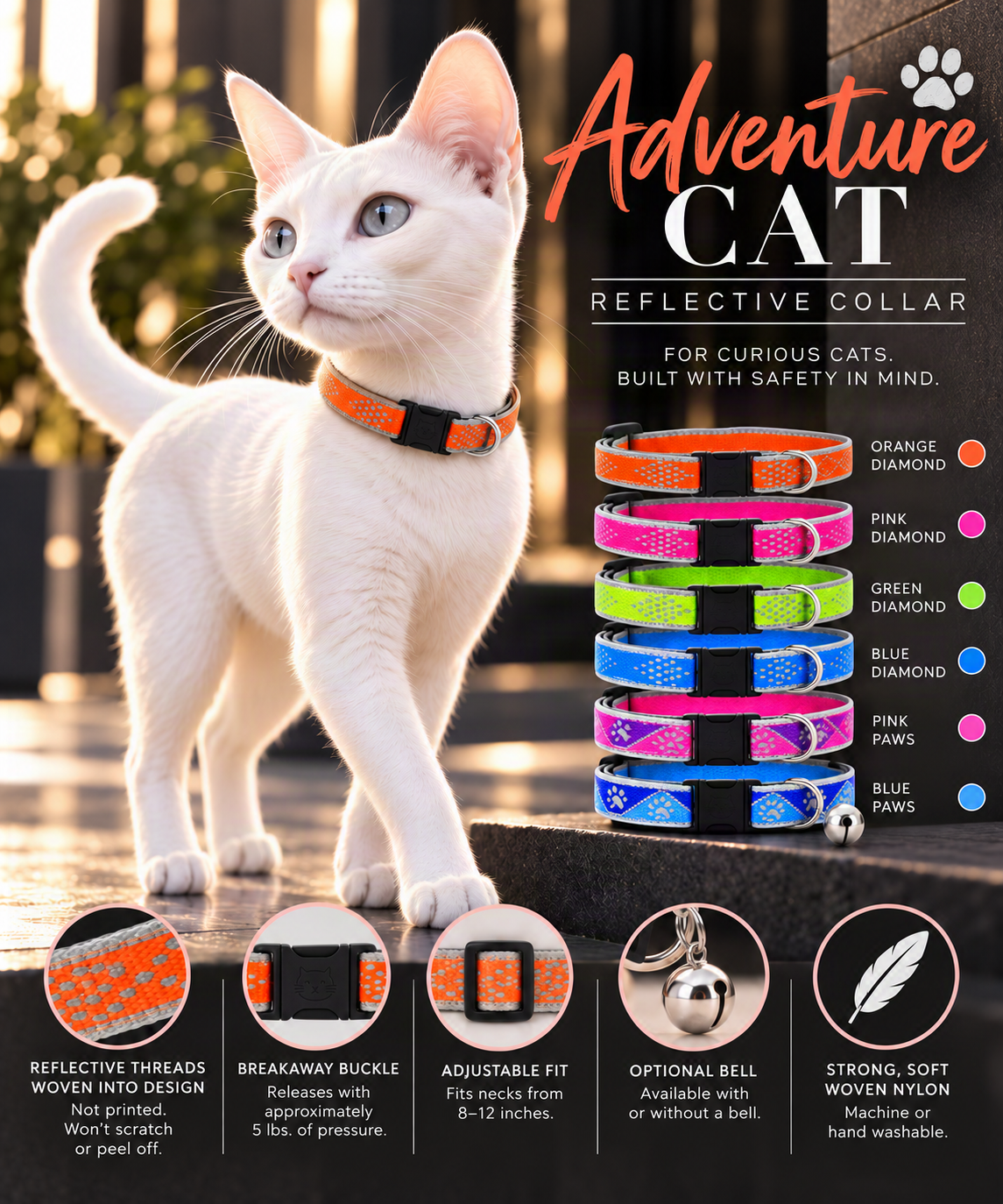 FIRST PRESS - PETS - STREET GEAR - Adventure Cat Reflective Collar