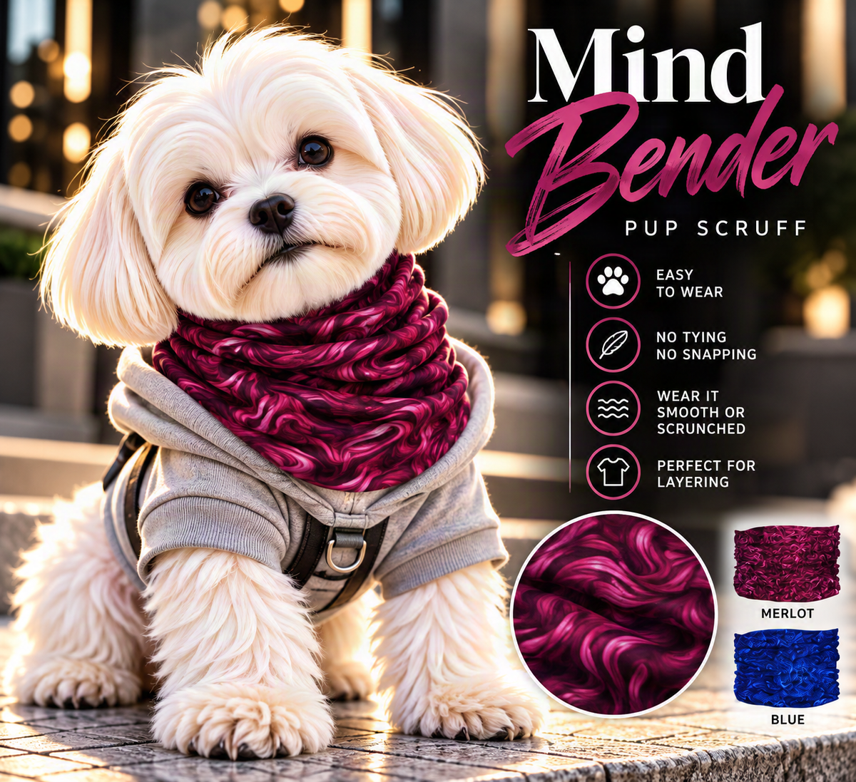 FIRST PRESS - PETS - BANDANAS & SCRUFFS - Mind Bender Pup Scruff