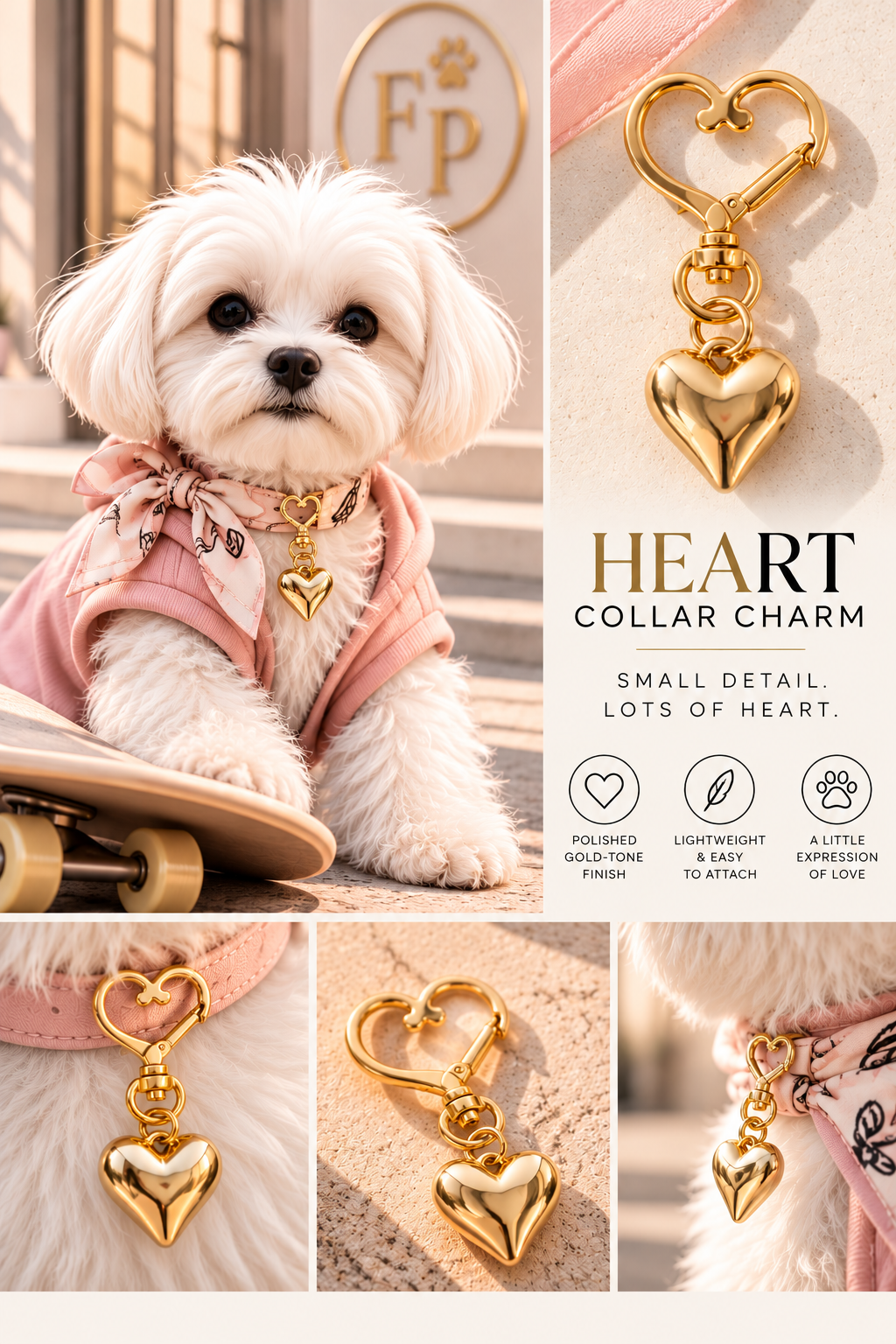 FIRST PRESS - PETS - URBAN NECKLACES & CHARMS - Heart Collar Charm