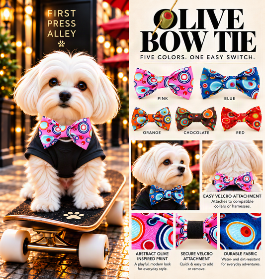 FIRST PRESS - PETS - NECKWEAR - Olive Bow Tie