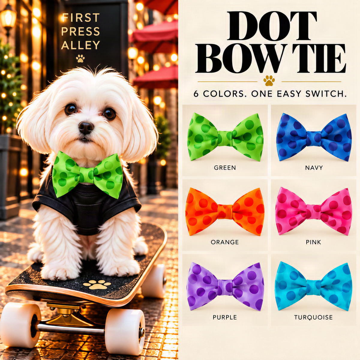FIRST PRESS - PETS - NECKWEAR - Dot Bow Tie