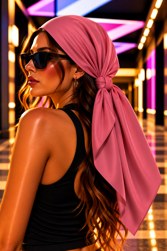 FIRST PRESS - HUMAN EDITION - BANDANA SCARF - Pink Rose