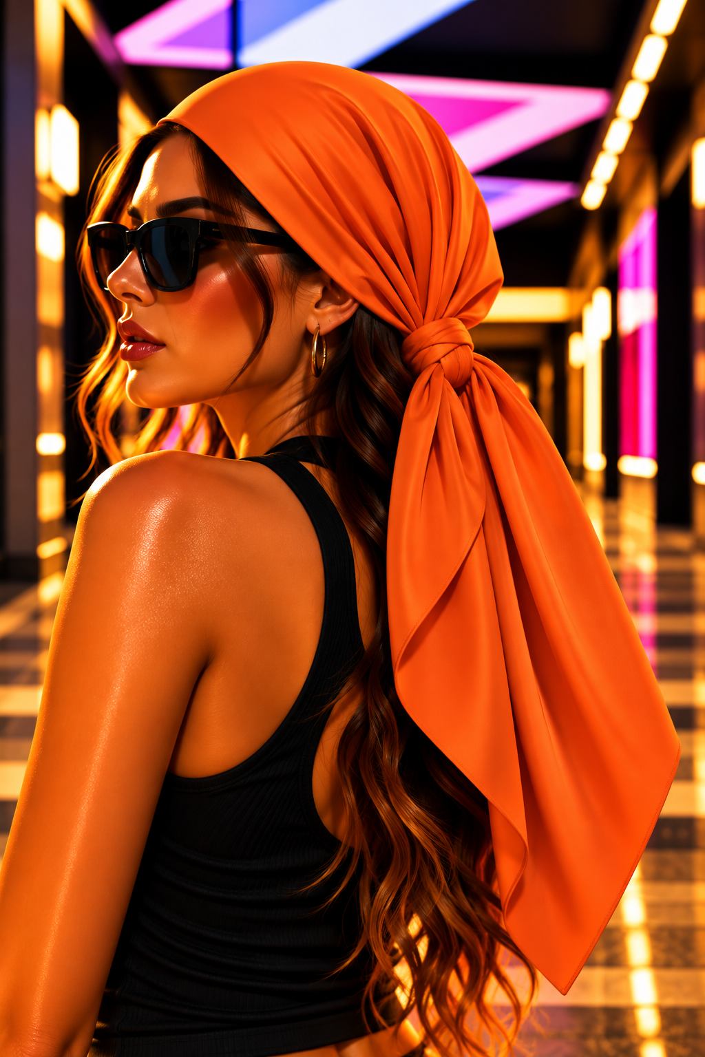 FIRST PRESS - HUMAN EDITION - BANDANA SCARF - Bright Orange