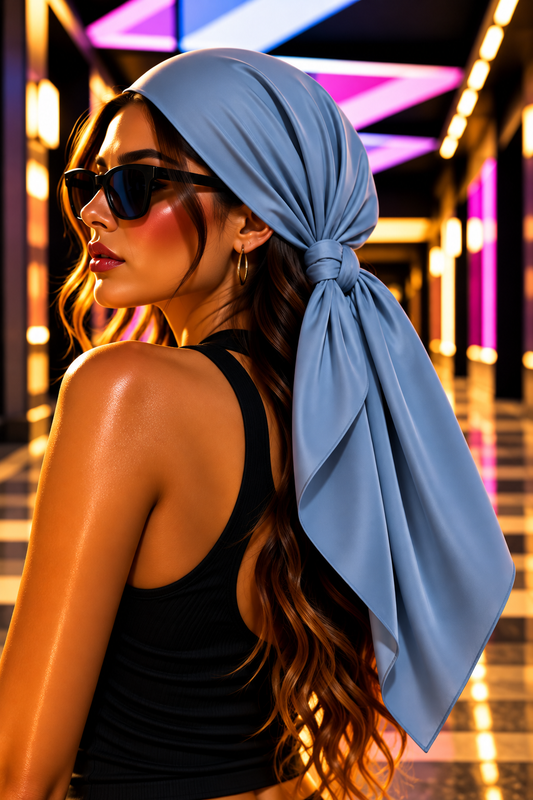 FIRST PRESS - HUMAN EDITION - BANDANA SCARF - Bluish Grey