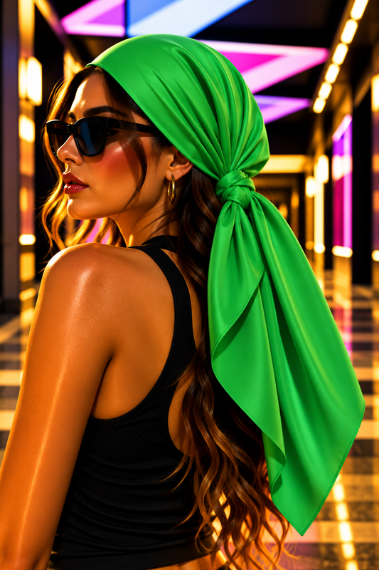 FIRST PRESS - HUMAN EDITION - BANDANA SCARF - Bright Green